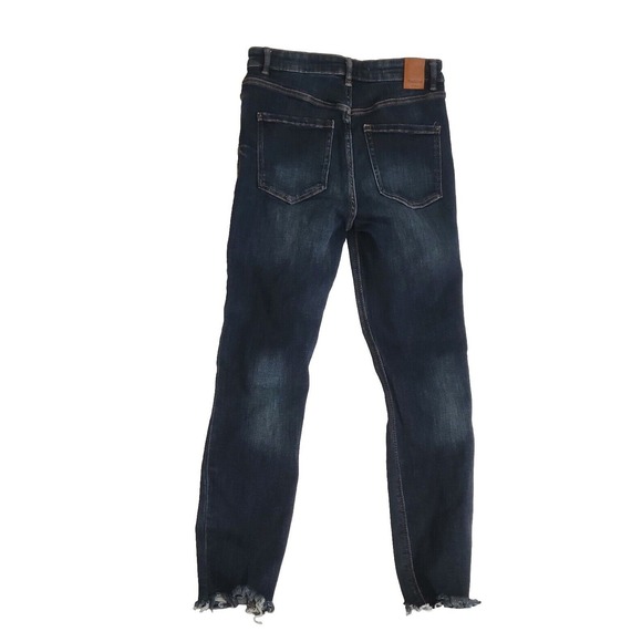 Zara Womens Skinny‎ High Rise Jeans Size 6 Trafaluc Distressed Raw Hem - Picture 1 of 8
